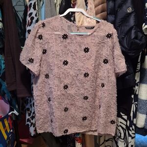 SHEIN Floral Lace Blouse - Lavender